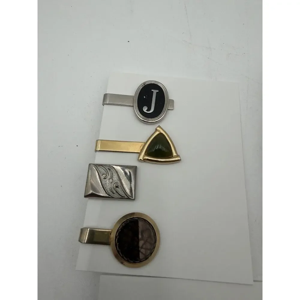 Vintage Lot 60+ Tie Clip/ Tie Pin Signed Anson Hicock Swank Gold Silver Tone